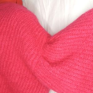 NWT  Large A New Day fuchsia puff leave sweater